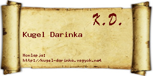 Kugel Darinka névjegykártya